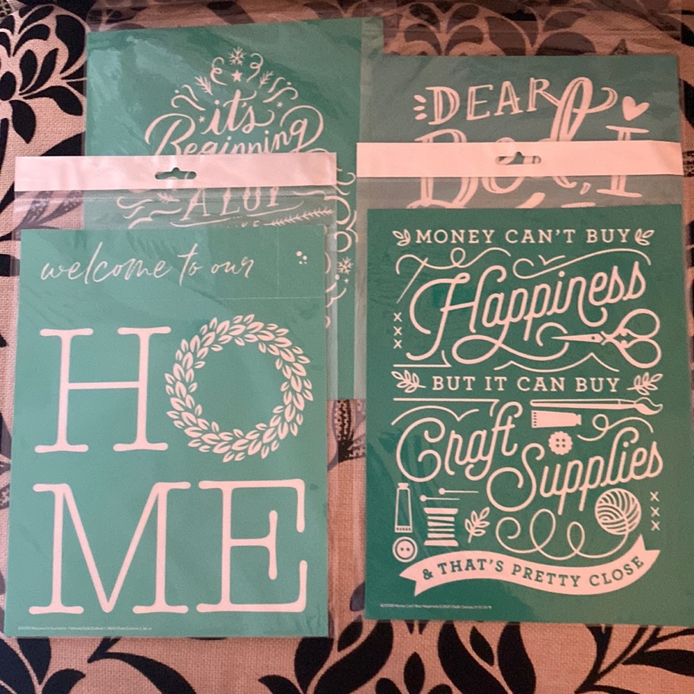 🎀 NEW Chalk Couture Stencils Bundle of 4 8.5 x 11 * Love Home Crafts & Holidays - Picture 2 of 7